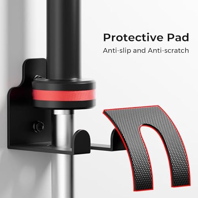 Barbell Wall Holder,Single Barbell wall Mount Hanger,Garage Gym Bar Wall Rack,Vertical Olympic Hanger wall Mount Rack,Space Saving Gym Accessory,Holds Under 33mm Bar Size(Black)