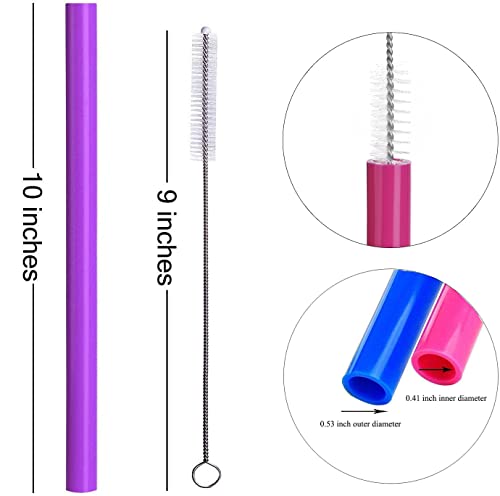 10 pitillos reutilizables de silicón con estuche y cepillo miniatura 3