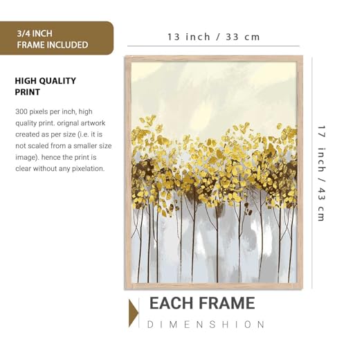 Image of kotart Aesthetic Modern Wall Decor Paintings with Frame for Home Decoration - Painting for Living Room Bedroom - Painting for Wall Decoration Set of 4 (Art 10, Big (13x17 or 13x13 inch))