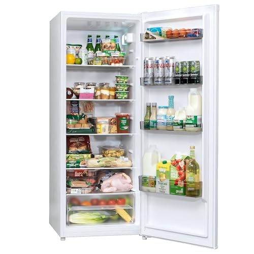 Teknix LBL240H 143cm Tall Freestanding Larder Fridge - 240 Litre Capacity - 5 Adjustable Shelves - Reversible Door - White