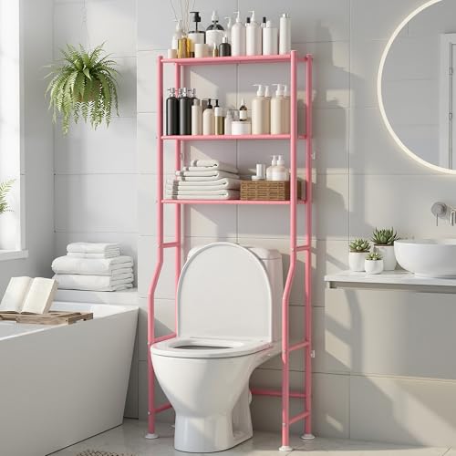 ASCENREST 3-Tier Over The Toilet Storage, Freestanding Metal Bathroom Shelves, Space Saver Above The...