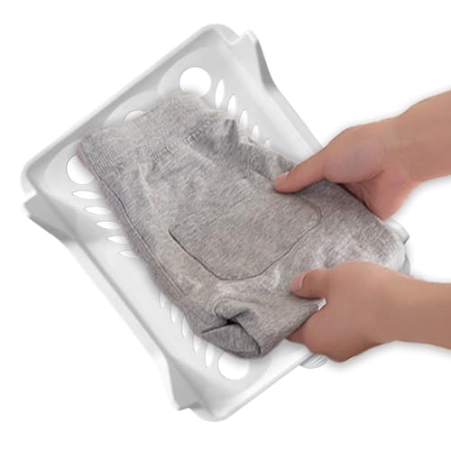 Organizador de almacenamiento de camisetas - sistema plegable apilable, divisor de tanque para estantes | Perchero ligero con plástico, solución de ahorro de espacio durante la limpieza