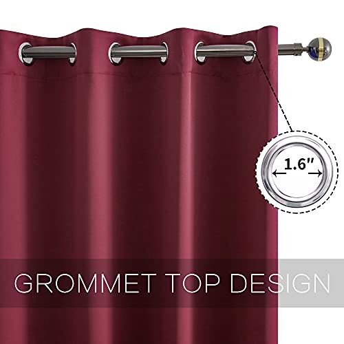 Ygo Home Decor Tiers Curtains Window Draperies Thermal Insulated Room Darkening Blackout Curtain Panels For Bedroom And Kitchen 52 X 24 In Wine Red Double Pieces #TOP2