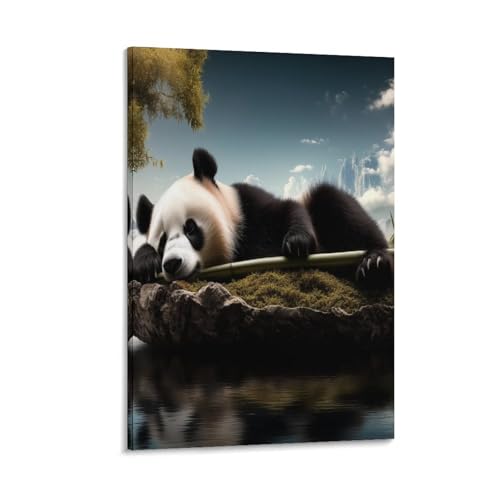 Panda murale impression sur toile pour habiller un mur vide deco 40x60cm