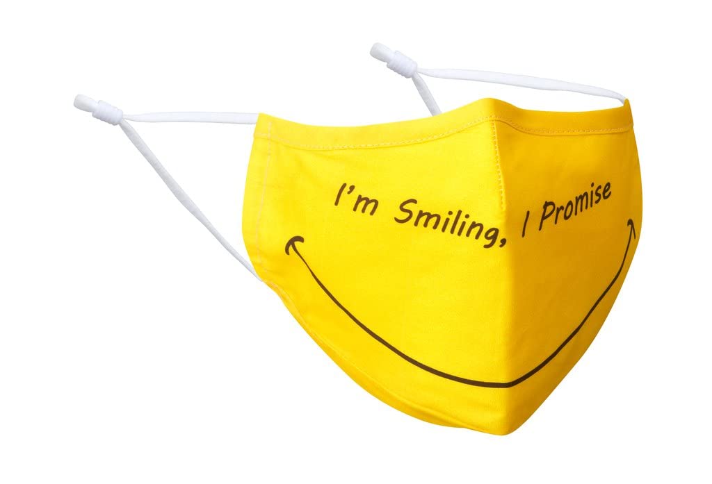 100% Cotton Washable I'm Smiling Face Mask - Adult