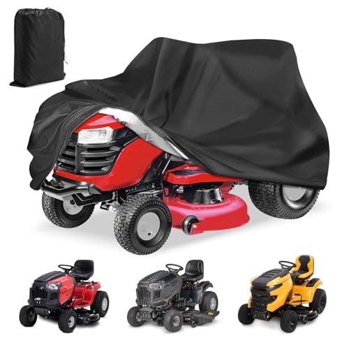 Housse de Tracteur de Jardin - alouweekuky, Oxford 420D Housse Tondeuse Autoportée 183 X 137 X 117 cm, Bâche de Protection Tracteur de Pelouse Coupe-Vent, Anti-Pluie, Anti-Poussière et Anti-UV