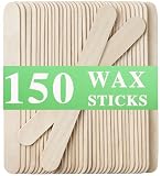 Borogo - 150 varillas de cera para depilación – Varillas de cera de madera sin astillas de 6 pulgadas para encerar, barra de cera para cera corporal y facial