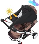 Baby Stroller Universal UPF 50+ Sun Protector Shade Blackout Cover Pushchair Shield Canopy Pram Rain Sunshade With See Through Extender Accessory Easy Installation