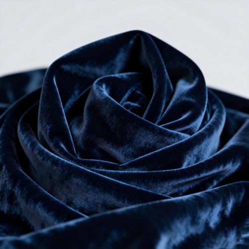 HAPACE Velvet Fabric 59 Inch Wide, Soft Warm Fabric 100% Polyester for Sewing,Curtains, Drapery, Upholstery, Apparel, DIY Costume, Home Decoration (Blue,1 Yard)
