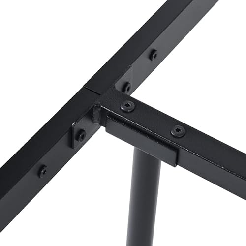 Homy Casa Twin Size Bed Frame Platform Metal Bed Frame 12.6'' Mattress Foundation With Storage Headborad, No Box Spring Needed, Heavy-Duty Steel Slats Bedframe, Easy Assembly, Black #TOP6