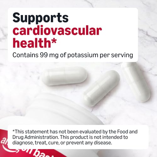 Amazon Basics Potassium Heart Health Capsules, 99 mg, 250 Count - image 2