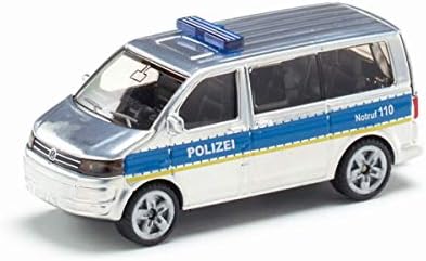 siku 1350, Police Team Van, Metal/Plastic, Silver, Opening tailgate, Trailer hitch