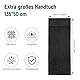 QKJEM Fitness Handtuch 135x50cm Dunkelgrau mit Ventiliertem Reißverschlussbeutel Sporthandtuch Fitnessstudio Handtuch Fitnessstudio Ultra Saugfähig Schnelltrocknend Anti Rutsch für Gym Sauna Reise