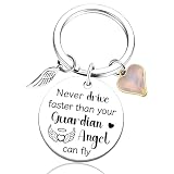 UVIBEW Guardian Angel Keychain Sweet 16 Gifts for Girls Angels Gift for Women New Driver Gifts for 16 Year Old Girl Never Drive Faster Than Your Guardian Angel Can Fly