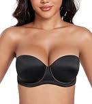 DotVol Women's Multiway Push Up Convertible Underwire Strapless Bra Thick Padded Everyday Bra(Black,32B)