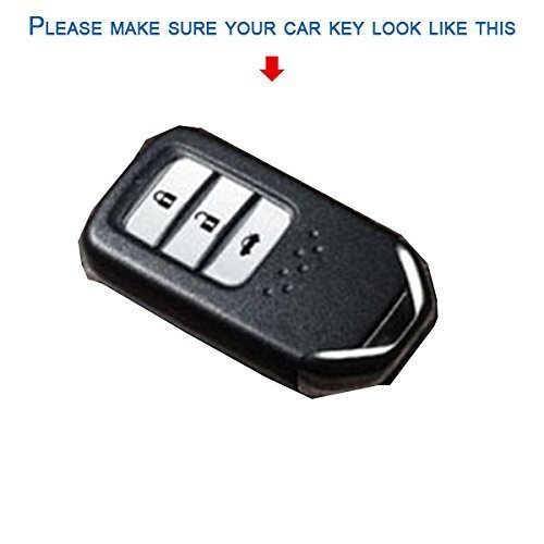 Image of BKN TPU Car 3 Button Remote Key Cover Case for Honda City, Civic, Jazz, Amaze, CR-V, WR-V, BR-V 3 Button Push Button Start Smart Key - Black