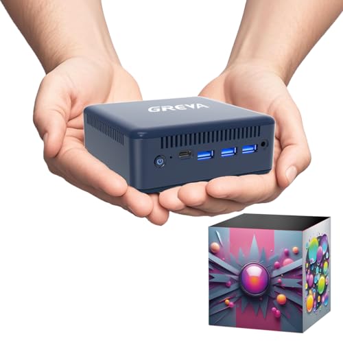 GREVA Mini PC Intel 12th Alder Lake N100 (ő3.4GHz) 8GB RAM 256GB M.2 SSD ~jPC Rs[^[ 4K UHD,2024 Mini Desktop PC Windows 11, 3