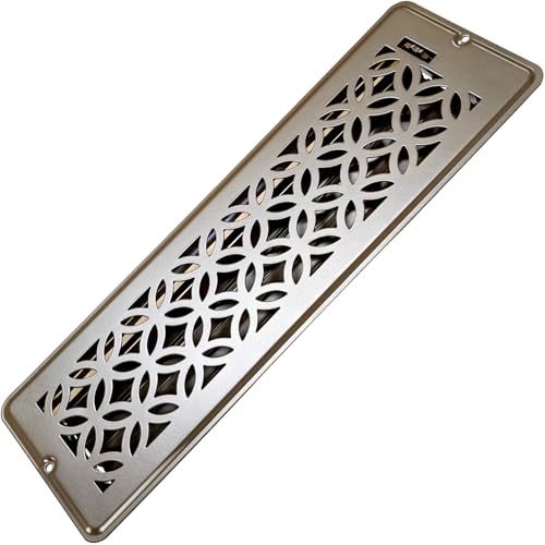 4x14 Floor Register AC Vent Cover Floor Vent Cover Air Vents All Steel Heavy Duty Floor Register Easy Adjustable Air Supply Lever or Wall Vents (4 x14 Brown 1Pack)