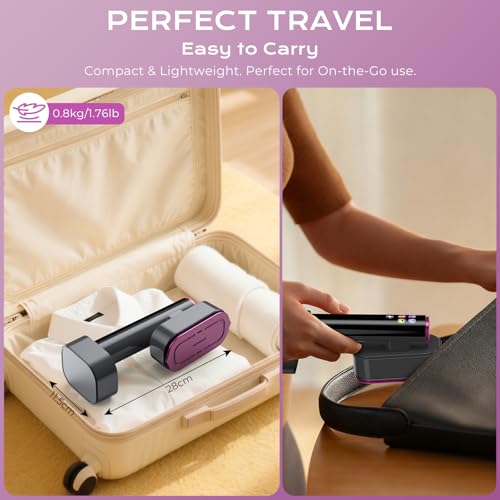 Yaskyly Steamer Dampfglätter 1300W 2-in-1 Dampfbügler & Bügeleisen Reise-Bügelstation mit 200ml Wassertank 10s Schnelles Aufheizen 5+1 Modi Dampf Reise Hand-Dampfbügler für Reisen Zuhause Büro