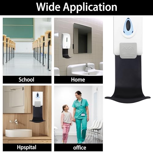Image of Soap Dispenser Wall Mount Drip Tray, 2Pcs Black Plastic Wall Mount Soap Dispenser Detergent Drip Tray Catcher Prevent Dripping and Spraying