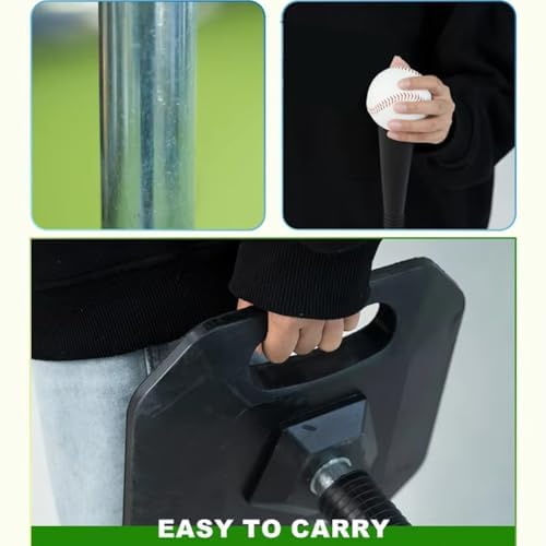 Batting Tee, regolabile in altezza attrezzatura da allenamento con base stabile e topper in gomma per allenamento indoor outdoor