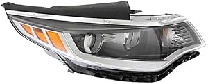 AutoModed Aftermarket Halogen Headlamp Headlight Assembly without LED Replaces 92102-D5000 92102D5000 KI2503196 Compatible with 2016 2017 2018 Optima | Right Passenger Side 1pc | by AutoModed