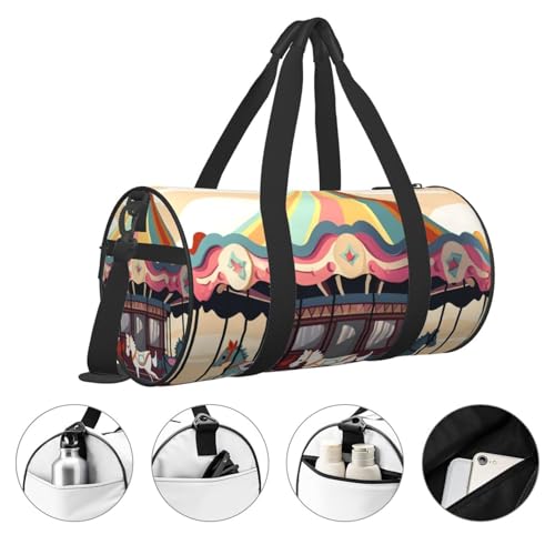 Travel Duffle Bag Weekender Bags for Men Women with Shoe Compartment Large Capacity Weekender Overnight Bag Carousel Carry On Tote Bags Sport Gym Bag for Travel Yoga3