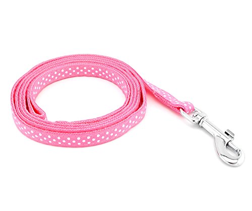 Zunea Nylon Pet Small Dog Polka Dots Grip Harness Leash Set Adjustable Durable Step In Walking Training Leads 12"-18" Pink #TOP3