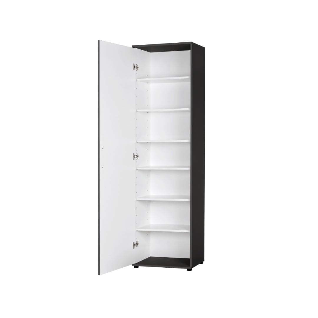 AVANTI TRENDSTORE Berbenno - Armadio multiuso in legno laminato con 1 anta a battente e 6 ripiani, disponibile in diversi colorazioni. Dimensioni LAP ca. 50x184x35cm