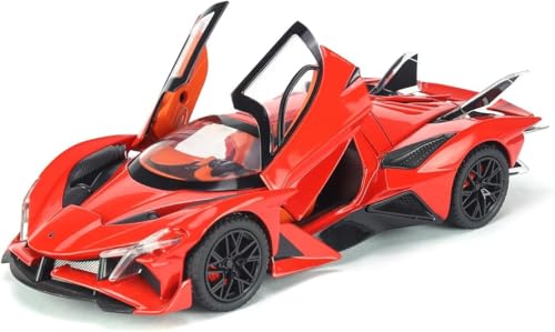 Image of WORSHIPER Compatible for 1:32 Apollo Evo Toy Car Model, Diecast Collectible Pull Back Model Car with Sound and Light, Toy Gift Vehicles for Adults Kids Boys Girls (1:32 Apollo Evo-Red Color)