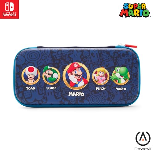 PowerA Slim Gaming Console Case for Nintendo Switch, Nintendo Switch OLED, Nintendo Switch Lite - Mushroom Kingdom Heroes (Officially Licensed, Hard Shell, Super Mario-themed, Various)