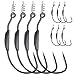 Bombrooster Weighted Hooks with Twist Lock,Soft Plastic Swimbaits Offset Weedless Fish Hook 3/0 4/0 5/0 Pack of 10,Drop Shot Fishing Swimbait Hook for Bass