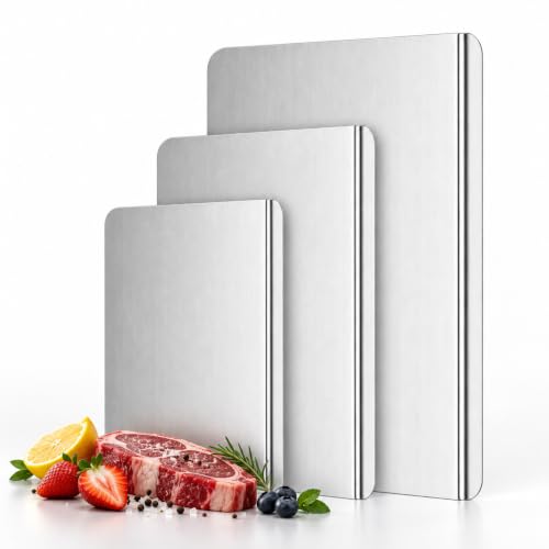 Tgibzws 3-Piece Titanium Cutting Board Set, L-Shaped Lip for Dough & Meat