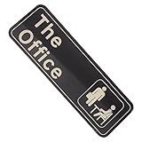 ULTECHNOVO Acryl Türschild Büro Selbstklebend Modernes The Office Schild Weißer Schriftzug Glänzend Robustes Büro Geschäftsbeschilderung Für Praxen Kliniken und Öffentliche Gebäude