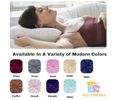 Image of RD TREND Presents Velvet 250 GSM Self Stripe Pillow Cover Set of 2 with Zipper, Size -18 inch x 28 inch Inches (45x71 Cm) (Sky)