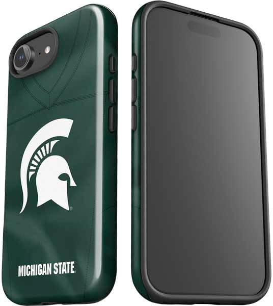 Skinit Impact Phone Case Compatible with iPhone 16e - Officially Licensed Michigan State University Green Jersey Design