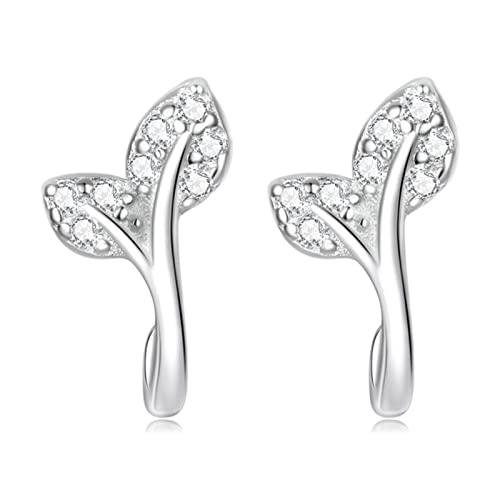 Boucles d'oreilles argent sterling et feuille plaqué or cadeau femme