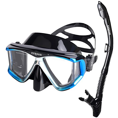 Scuba-Diving-Mask-Panoramic-4-Lens-Tempered-Glass-Snorkeling-Dive-Mask-with-Nose-Cover-Anti-Fog-Snorkel-Goggles-Gear-Adult-Youth-Swim-Mask-for-Diving-Snorkeling-Swimming