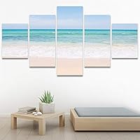 SIGNWIN 5 Panel Canvas Wall Art Modern Art Beach Coastal Expressive Global Multicolor Photography for Home Decorations Ready to Hang - 60