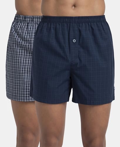 Image of Jockey 8222 Men's Super Combed Mercerized Cotton Woven Printed Inner Boxers with Ultrasoft and Durable Inner Waistband (Pack of 2)