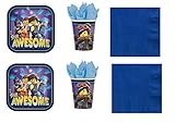 40 Becher von LEGO MOVIE Movie Coordinato ADDOBBI TAVOLA Festa Movie - Kit Nr. 10 CDC-(40 Teller, 40 Becher, 50 Servietten, 33 x 33 cm, Blau