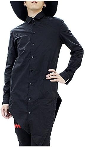 Amazon Ankorock アンコロック ロングシャツ メンズ ロング丈シャツ レディース 長袖シャツ 白 シャツ 黒 シャツ 通販