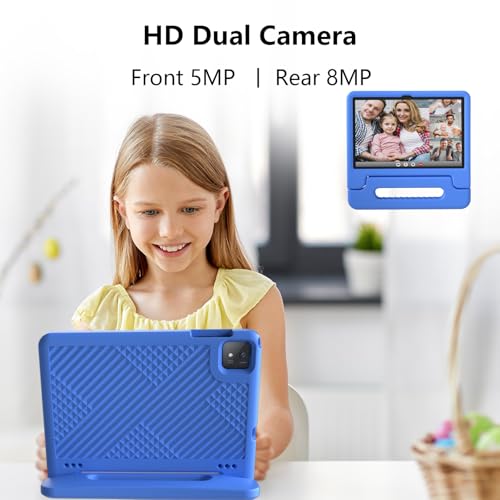 Image of JREN 11 inch Kids Tablet Android 15- 128GB Storage, 6GB RAM,WiFi & Bluetooth, Parental Controls - Tablet for Kids Teens, Children Tabletas with Case Cameras Blue