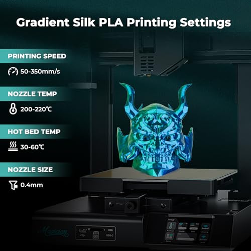 Image of AMOLEN Silk PLA 3D Printer Filament, Silk Dual Color Blue Green PLA Filament 1.75mm, Shiny Coextrusion PLA Filament, Color Change 3D Printing Filament 1KG /2.2lb