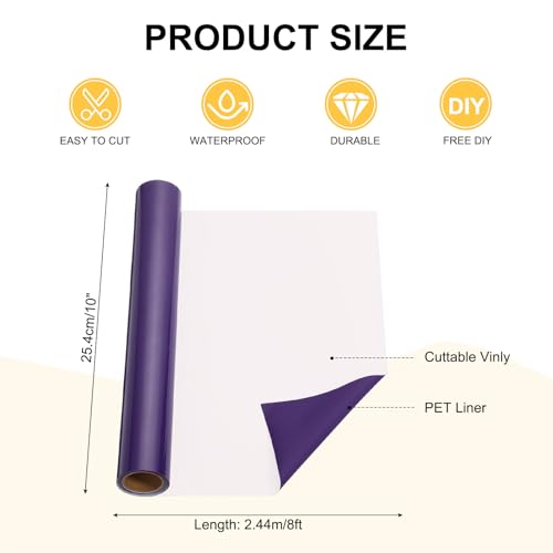 Vinyle adhésif permanent violet 25,4 cm x 2,4 m pour découpe et scrapbooking - 3