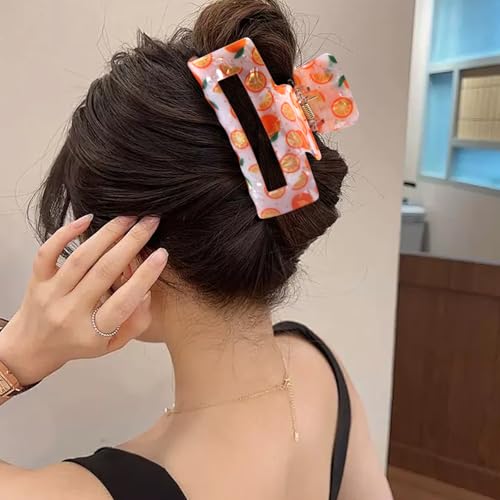 Pinzas para cabello Summer Fruit, pinzas de garra naranjas para mujer, pinzas para cabello antideslizantes para niña, accesorios para cabello para fiesta temática primavera verano (02) miniatura 7