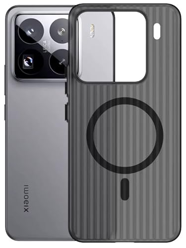 Image of Kapa Wave Magnetic Frosted Grip Back Cover for Xiaomi 15 | [MagSafe Compatible] Wireless Charging, Slim, Metal Buttons Matte Finish Back Case (Grey)