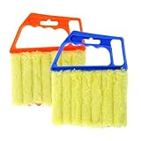 Strumento di pulizia per tende veneziane, 2 pezzi, con sistema a 7 rulli, detergenti riutilizzabili per tende in legno, spolverino per tende in legno, tende in plastica e condizionatore d'aria