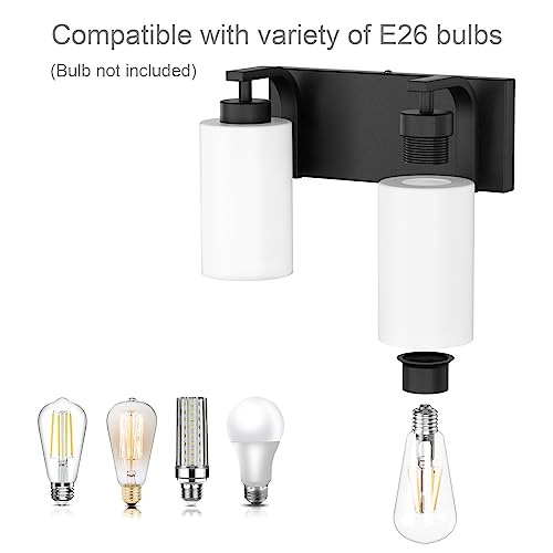 image for Tipace 2 Lights Modern Bathroom Vanity Light Fixtures Over Mirror Blac