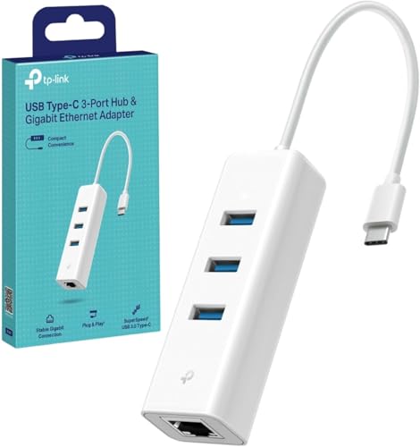 TP-Link USB C to Ethernet Adapter, 3-Port USB Hub Laptop Network Adapter - image 8